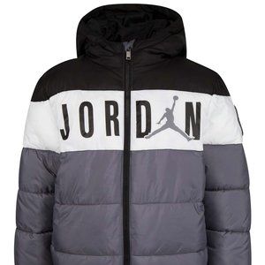 Jordan (Puffy Jacket) Jacket Coat for Kids - Brans New Size 6 -  Color Gunsmoke